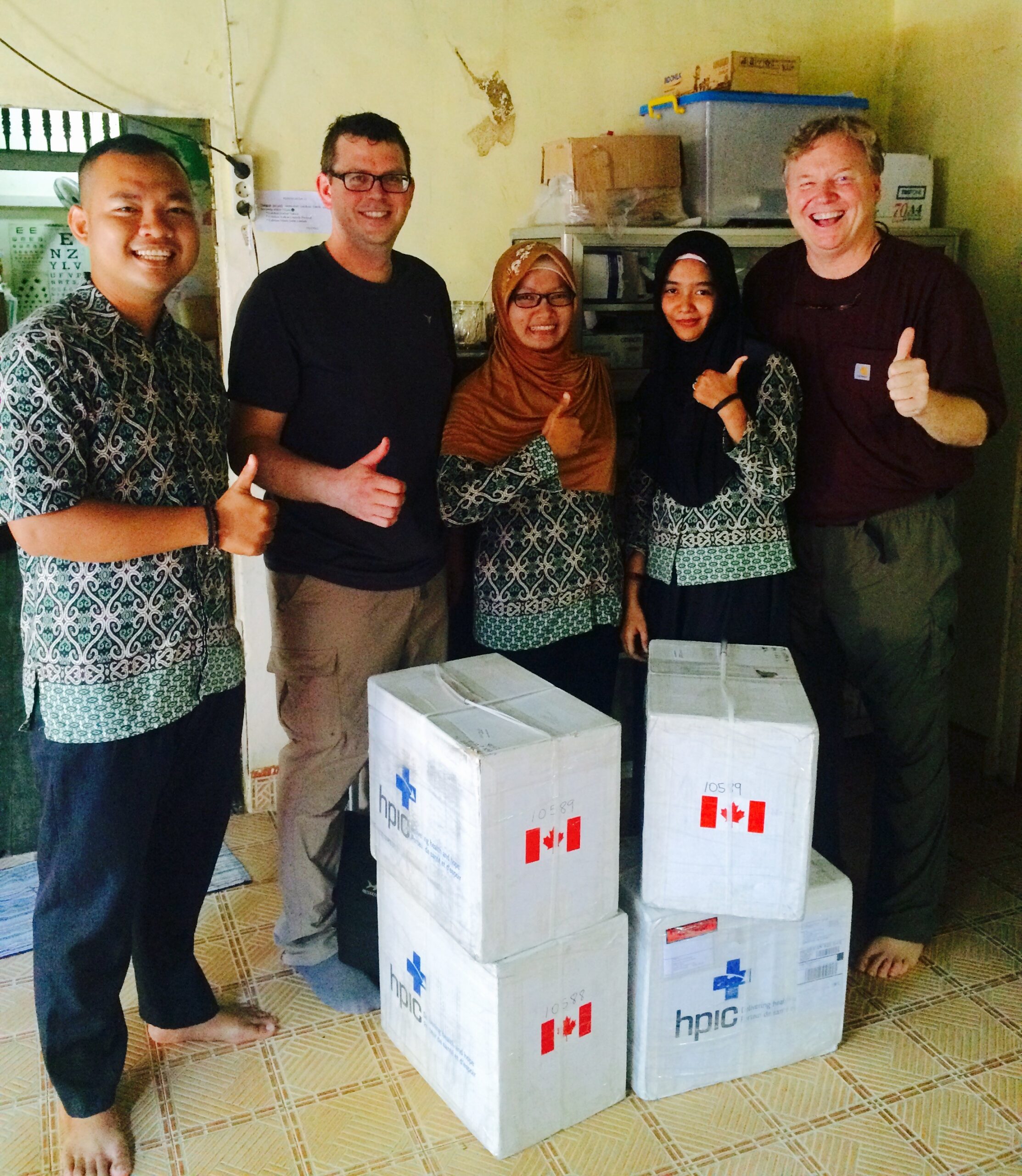 Receiving a delivery of medial supplies