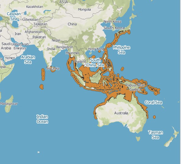 Long-spined Sea Urchin Range